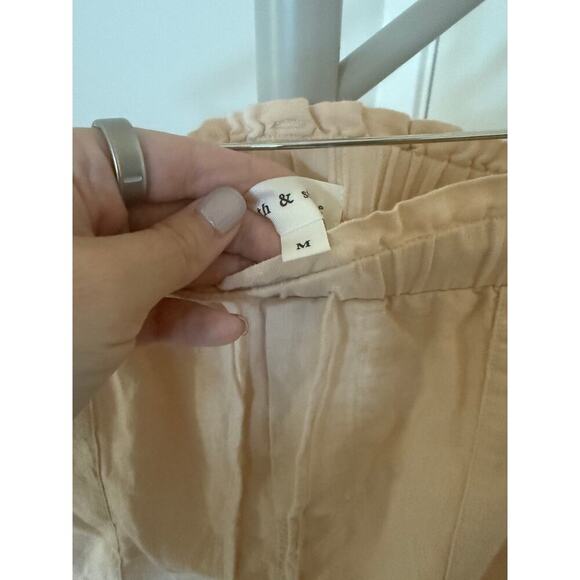 Cloth & Stone Evereve Tie Waist Linen Blend Shorts Warm Sand Size Medium - Picture 4 of 11